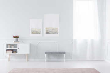 Fototapeta na wymiar Elegant white anteroom interior