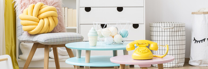 Pastel kid's playroom interior © Photographee.eu