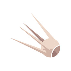 Sputnik - first artificial human-made satellite by soviet union icon. Retro old cosmic, space communication technology, broadcast connection tool. Vector flat illustration