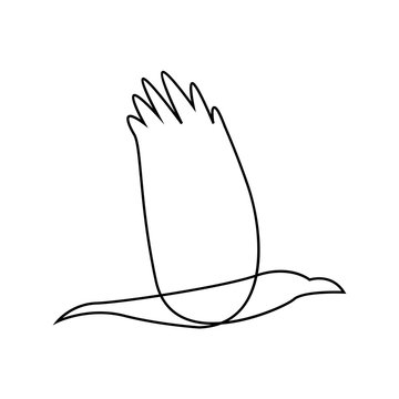 recommend clip art: One line bird flies design silhouette.Hand drawn minimalism style crow or raven vector illustration