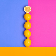 Lemon. Food Organic Vegan Concept.Minimal. Pop Art