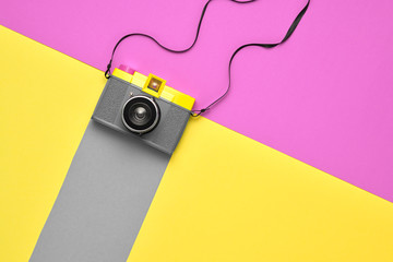 Fashion Film Camera. Pop Art Style. Minimal