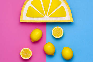 Lemon Citrus fruit. Fashion Summer Accessories Set