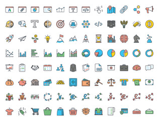 Business colored icon vector pack