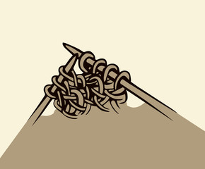 Knitting. Vector drawing
