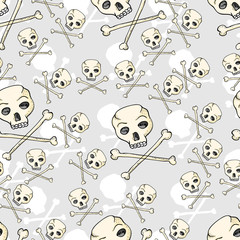 seamless pattern of skulls and crossbones