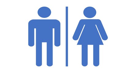 Man and lady toilet sign, restrooms for men and women, icon logo