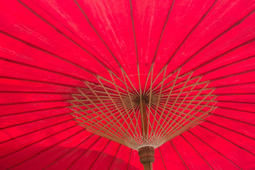 Red umbrella is background