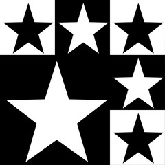 Background with a five-pointed stars in a black - white colors