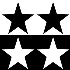 Four abstract antisymmetry stars in black and white