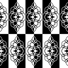 Decorative seamless geometric pattern -  frieze in a black and white contrast colors