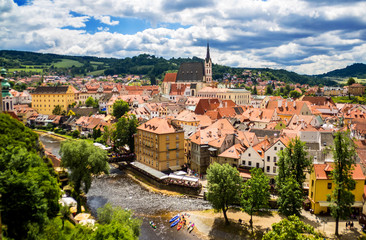 Fototapeta na wymiar View of city Cesky Krumlov, Czech republic
