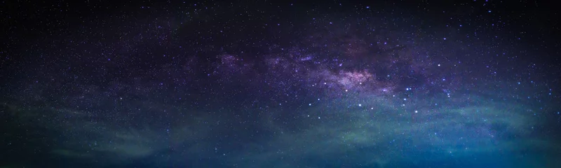 Türaufkleber Landscape with Milky way galaxy. Night sky with stars. © nuttawutnuy