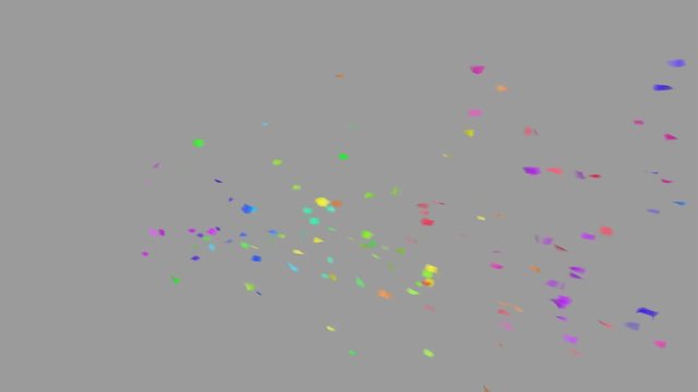 Colorful exploding confetti cannons with alpha channel. Emit from sides of screen.