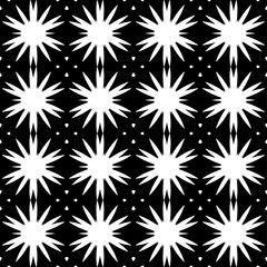 Seamless pattern with decorative suns in a black and white colors