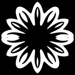 Decorative manfala - flower in a black and white colorss