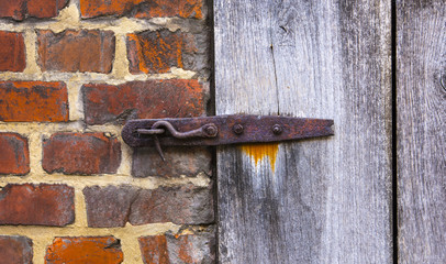 Stable door lock of an old farmhouse, North Rhine-Westphalia, Germany