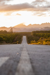 Road in to the sunset.