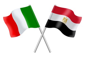 Flags. Italy and Egypt