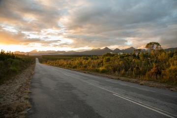 Road in to the sunset.