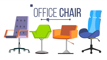 Furniture Chairs Vector. Home, Office Objects. Design Interior Element. Modern Isolated Flat Illustration