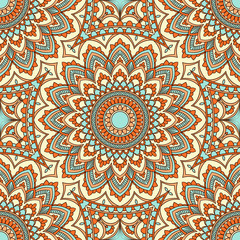 Hand drawn ornamental seamless pattern. Vector Illustration