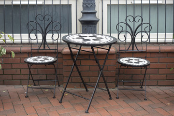 Bistro Cafe Outside Chairs and Table