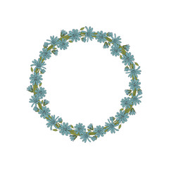 Vector flower wreath. Floral frame for cards design.