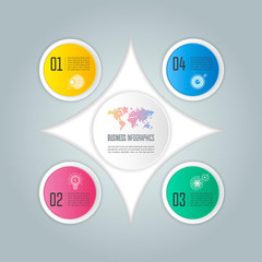 infographic design business concept with 4 options, parts or processes.