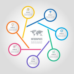 Obraz premium infographic design business concept with 7 options, parts or processes.