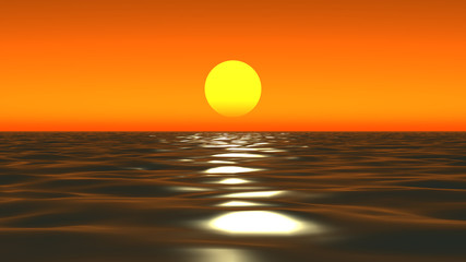 Fototapeta na wymiar gold sunset in ocean