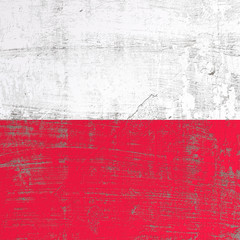 scratched Poland flag