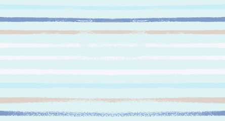 Summer Sailor Stripes Seamless Vector Pattern. Autumn Colors Textile Blue, Ocher, White, Yellow, Brown, Gray Print. Hipster Vintage Retro Stripes Design. Creative Horizontal Banner. Watercolor Prints