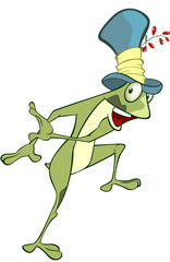  Illustration of a Cute Green Frog. Cartoon Character