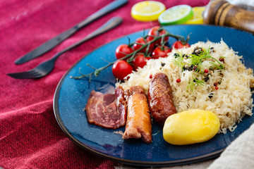 Central and Eastern European cuisines choucroute - sauerkraut with riesling