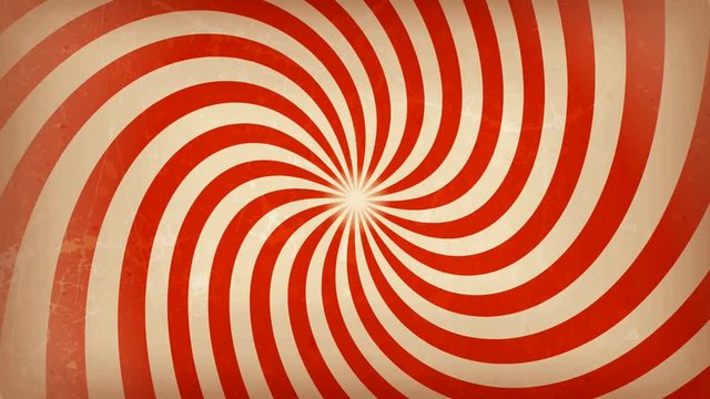 Circus carnival Spiral Background Rotation/
Animation of a vintage and retro hypnotic circus spiral background rotating, with grunge texture