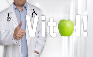 Vital Konzept und Arzt mit Daumen hoch