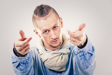 male contemporary hip hop dancer in denim