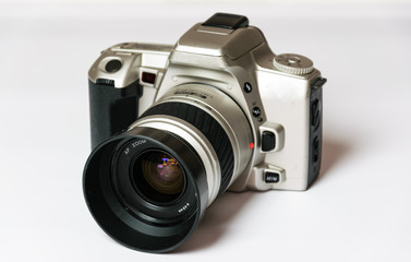Fototapeta premium Foto Kamera , Spiegelreflexkamera mit Objektiv
