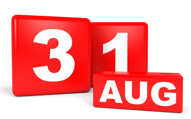 August 31. Calendar on white background.