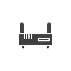 Router vector icon. filled flat sign for mobile concept and web design. Modem simple solid icon. Symbol, logo illustration. Pixel perfect vector graphics