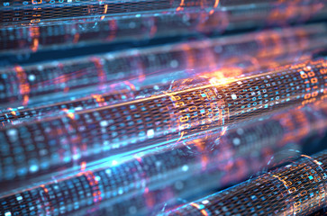 Concept image of cables and connections for data transfer in the digital world.3d rendering.