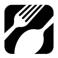 Abstract black logo for a restaurant, kitchen or cafe. Suitable for printing on menus. A simple drawing
