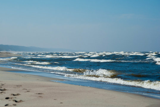 Blue waves on the coast of the Baltic Sea