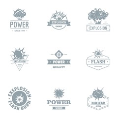 Power logo set. Simple set of 9 power vector logo for web isolated on white background