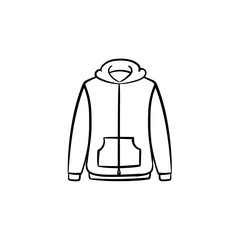 Sweater hand drawn outline doodle icon. Casual hoodie sweater vector sketch illustration for print, web, mobile and infographics isolated on white background.