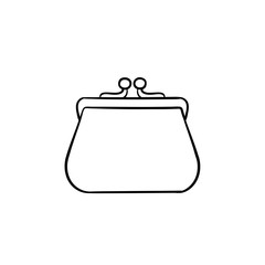 Purse hand drawn outline doodle icon. Female purse vector sketch illustration for print, web, mobile and infographics isolated on white background.