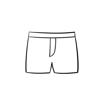 Boxer underpants hand drawn outline doodle icon. Male underwear - underpants vector sketch illustration for print, web, mobile and infographics isolated on white background.