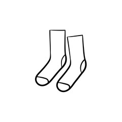 Socks hand drawn outline doodle icon. Pair of socks vector sketch illustration for print, web, mobile and infographics isolated on white background.