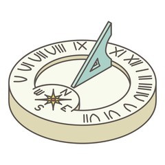 Solar clock icon. Isometric illustration of solar clock vector icon for web